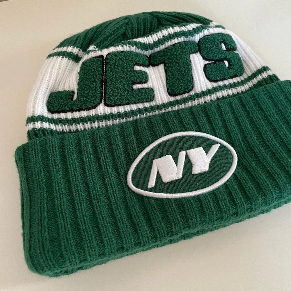 New Era NFL 2024 New York Jets Fleece Lined Cuffed Knit Green Hat Men’s M/L - Picture 4 of 9